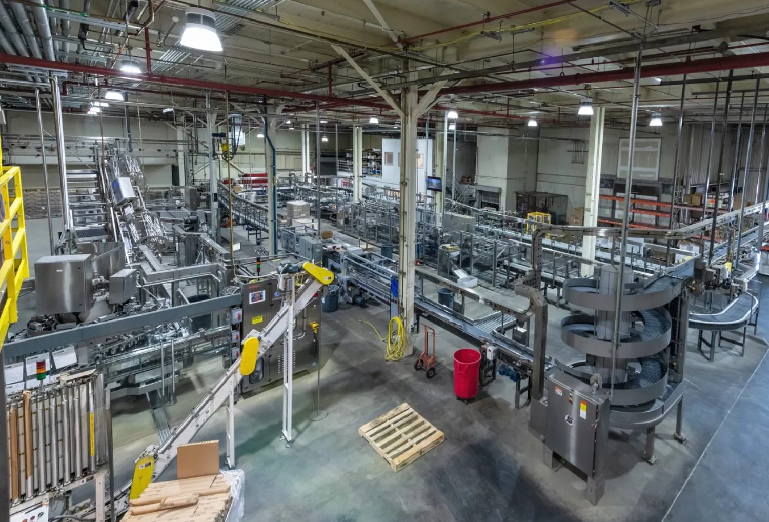 The Top View of a Production Line of a Facility